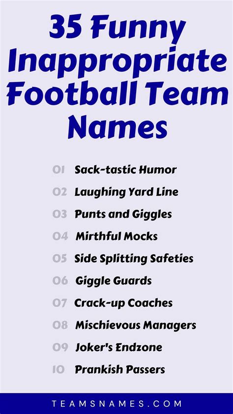 340+ Inappropriate Fantasy Football Team Names to。